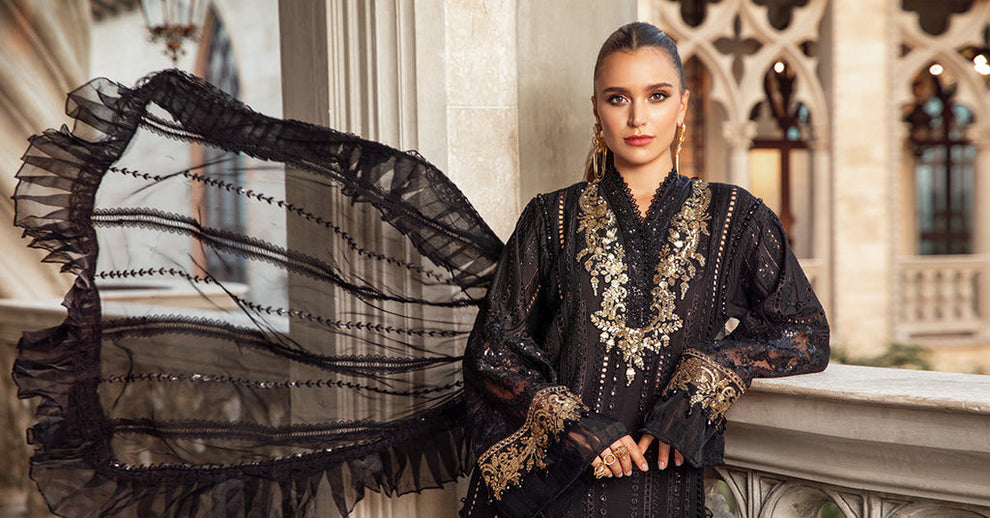 Maria B Embroidered Lawn Suit Unstitched 3 Piece MB24E D-03 - Luxury Collection My Store