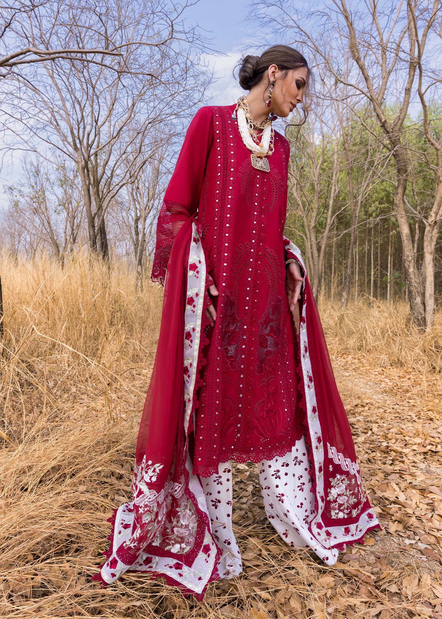 Saira Shakira Luxury Lawn Unstitched 3Pc Suit SHAMS-A Ayla's Atelier