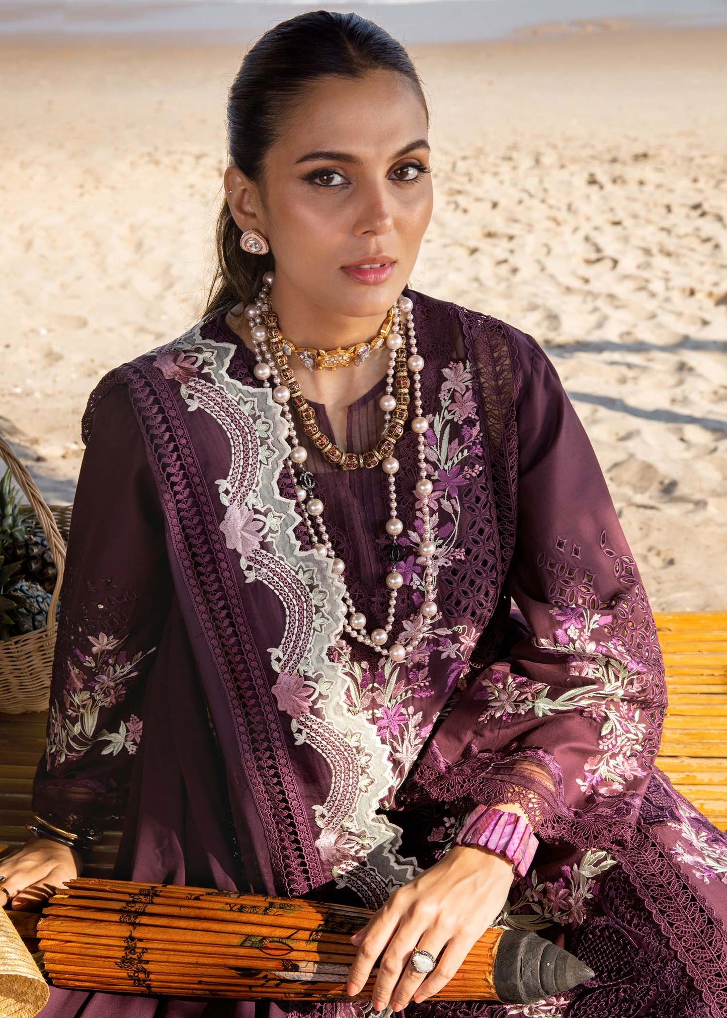 Saira Shakira Embroidered Luxury Lawn Unstitched 3Pc Suit DAHLIA-B Ayla's Atelier
