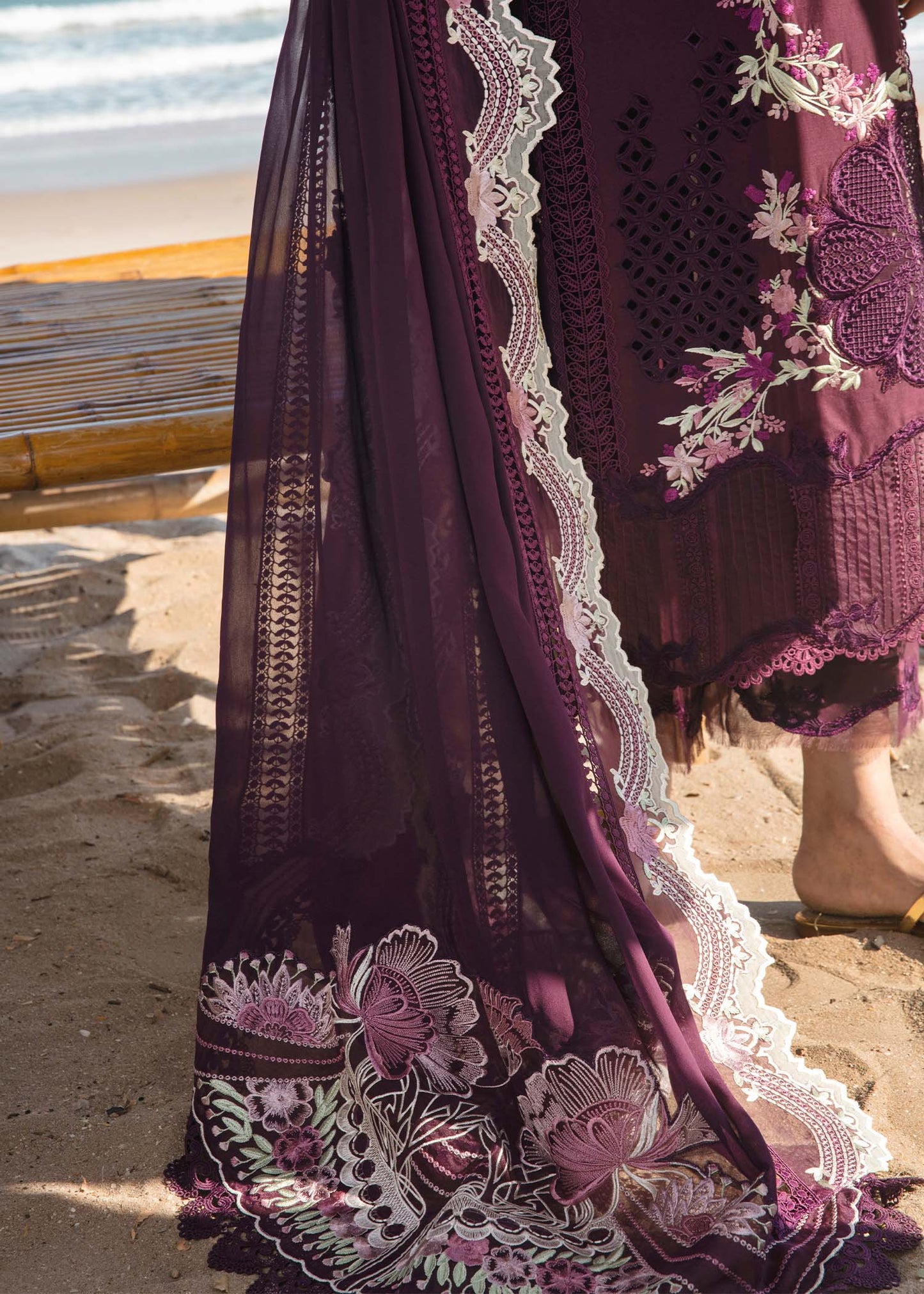 Saira Shakira Embroidered Luxury Lawn Unstitched 3Pc Suit DAHLIA-B Ayla's Atelier