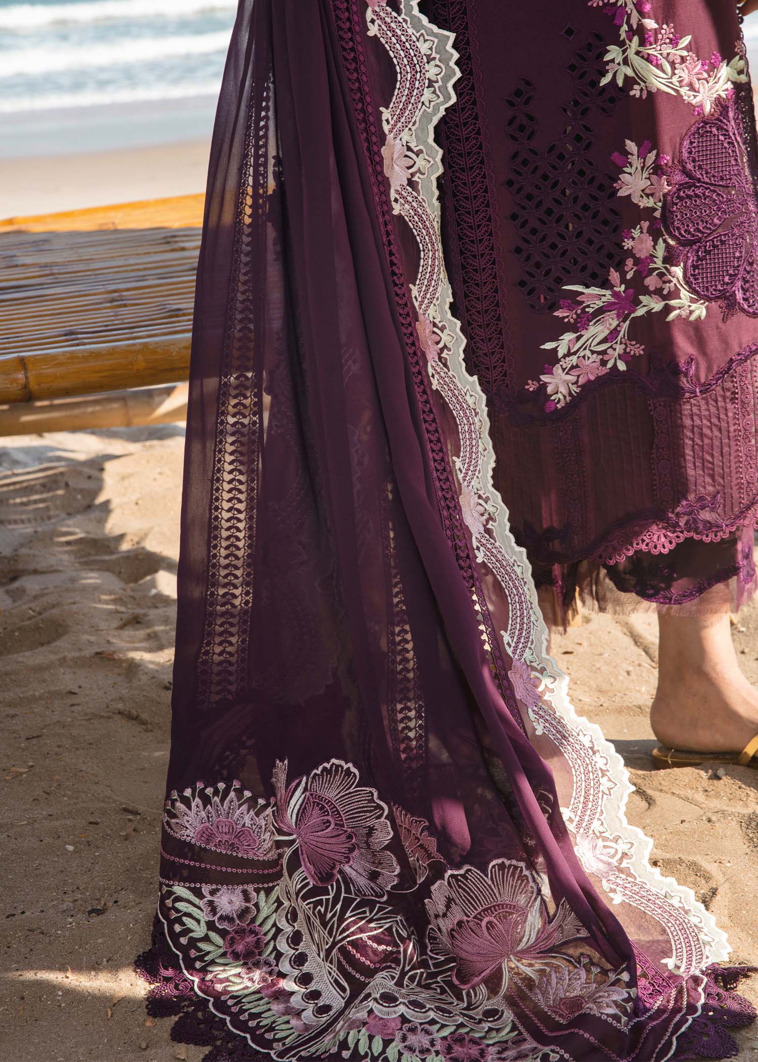 Saira Shakira Embroidered Luxury Lawn Unstitched 3Pc Suit DAHLIA-B Ayla's Atelier
